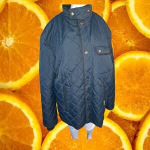J. Whistler Men's Blue Quilted Fleece Lined Long Sleeve Full-Zip Jacket Size XXL